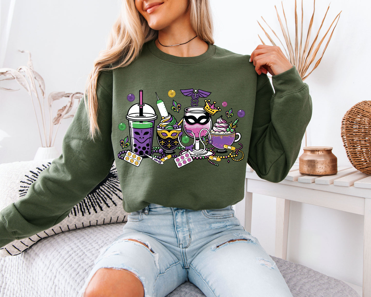 Festive Parade Look Mardi Gras Sweatshirt