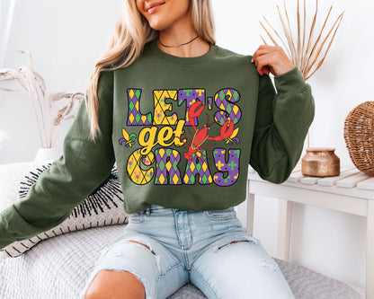 Party Ready Mardi Gras Crewneck Pullover