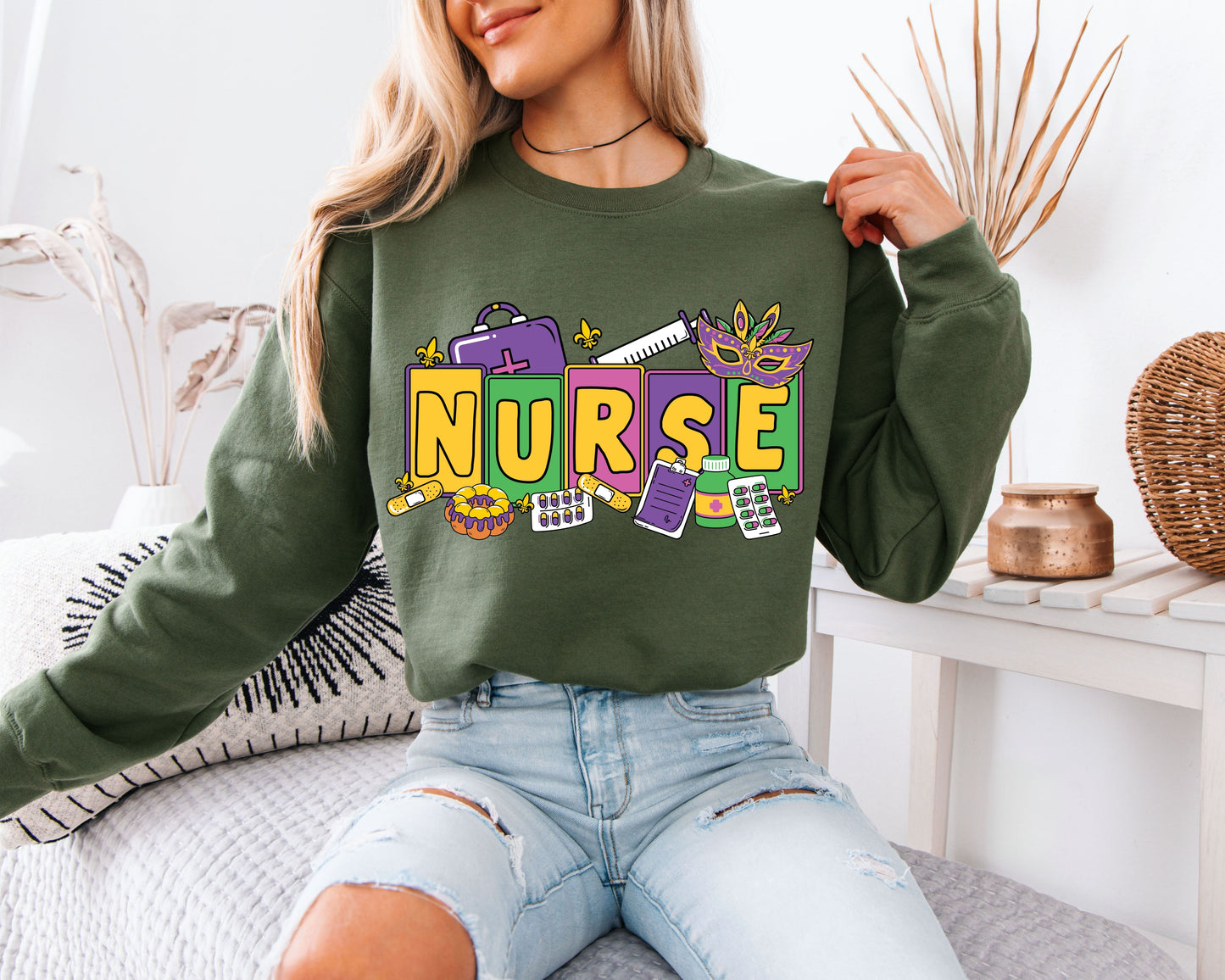 Mardi Gras Celebration Crewneck Style