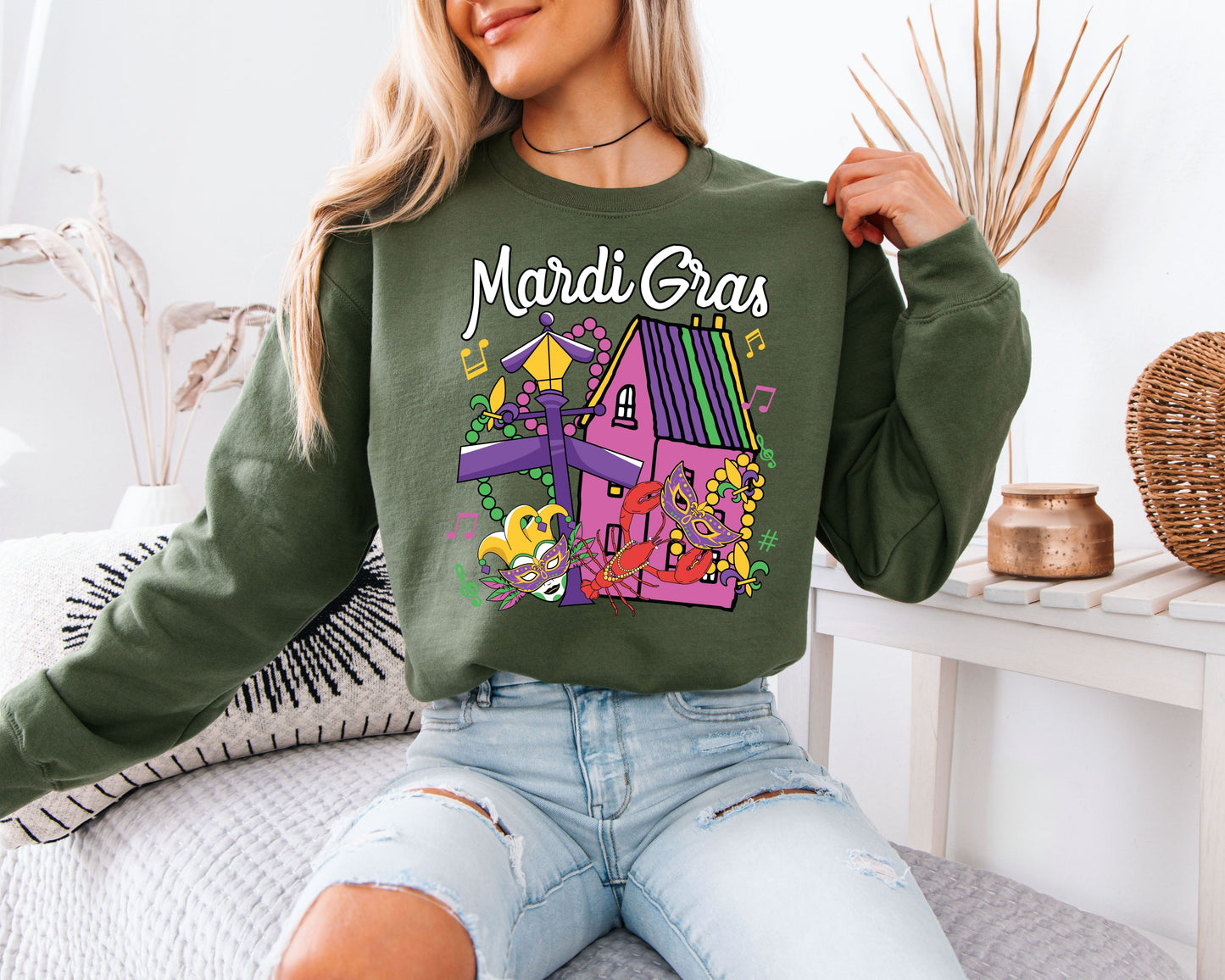 Cozy Mardi Gras Sweatshirt for Carnival Season