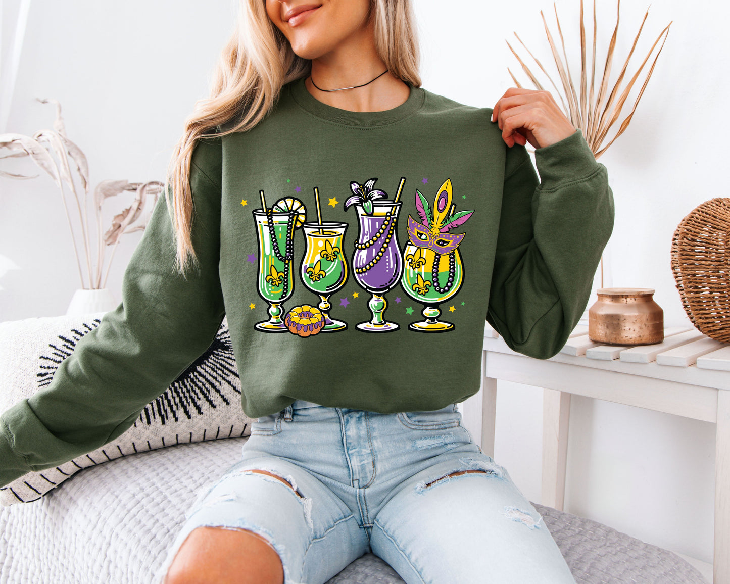 Mardi Gras Vibes Crewneck for Festival Days