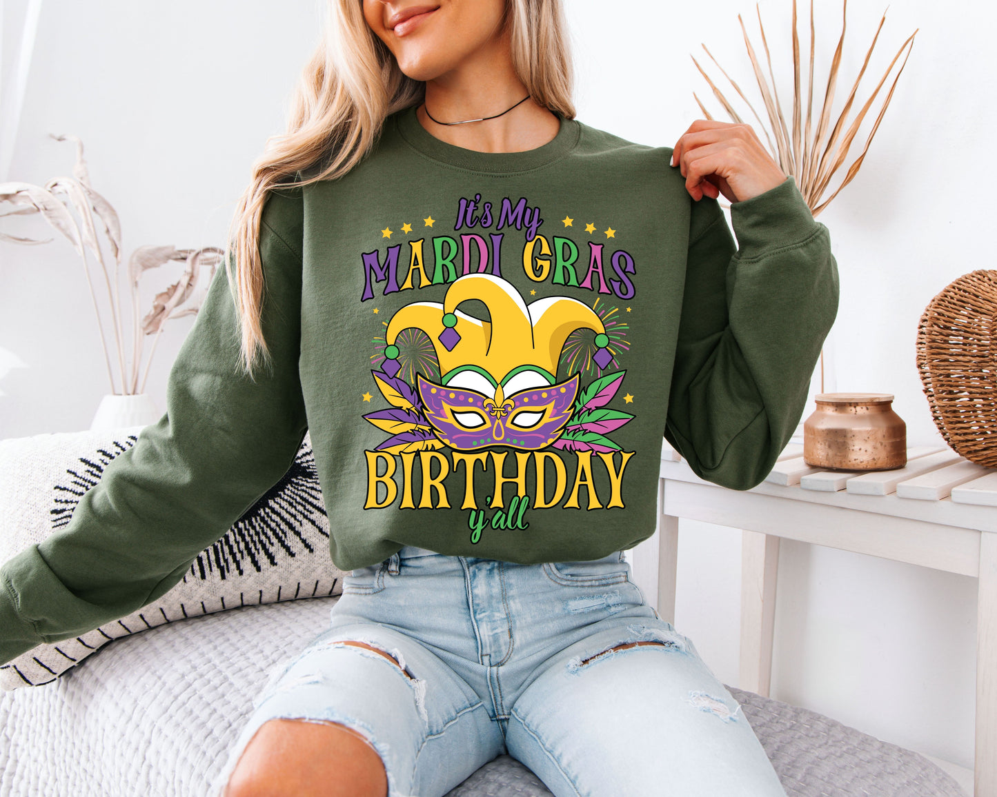 Mardi Gras Street Style Cozy Sweatshirt