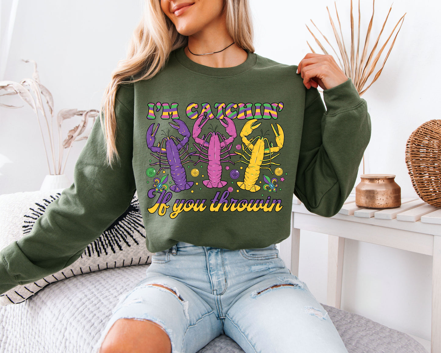 Mardi Gras Mood Activated Crewneck