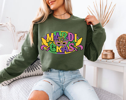 Bold Carnival Colors Mardi Gras Sweatshirt