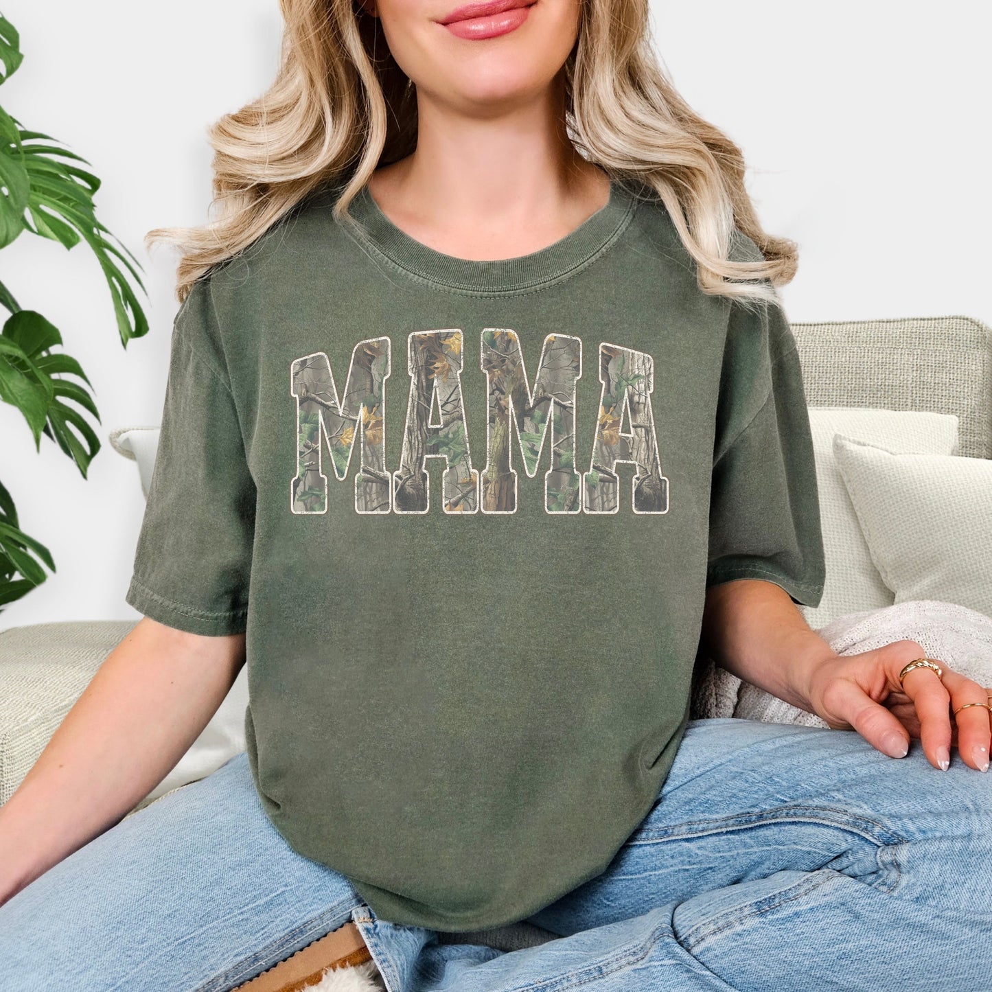 Mama Camo Shirt - Real Tree Camouflage Mama T-Shirt, Hunting Mom Gift, Country Style Mother's Day Tee, Rustic Outdoor Mama Sweatshirt