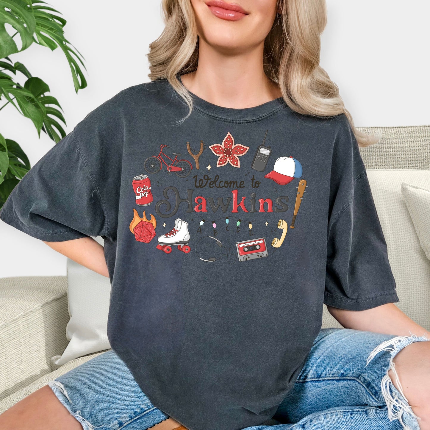 Welcome to Hawkins Shirt - Retro 80s Hawkins Aesthetic Tee, Sci-Fi Adventure Doodle Sweatshirt, Vintage Stranger Things Inspired Gift, Nostalgic Fan Apparel