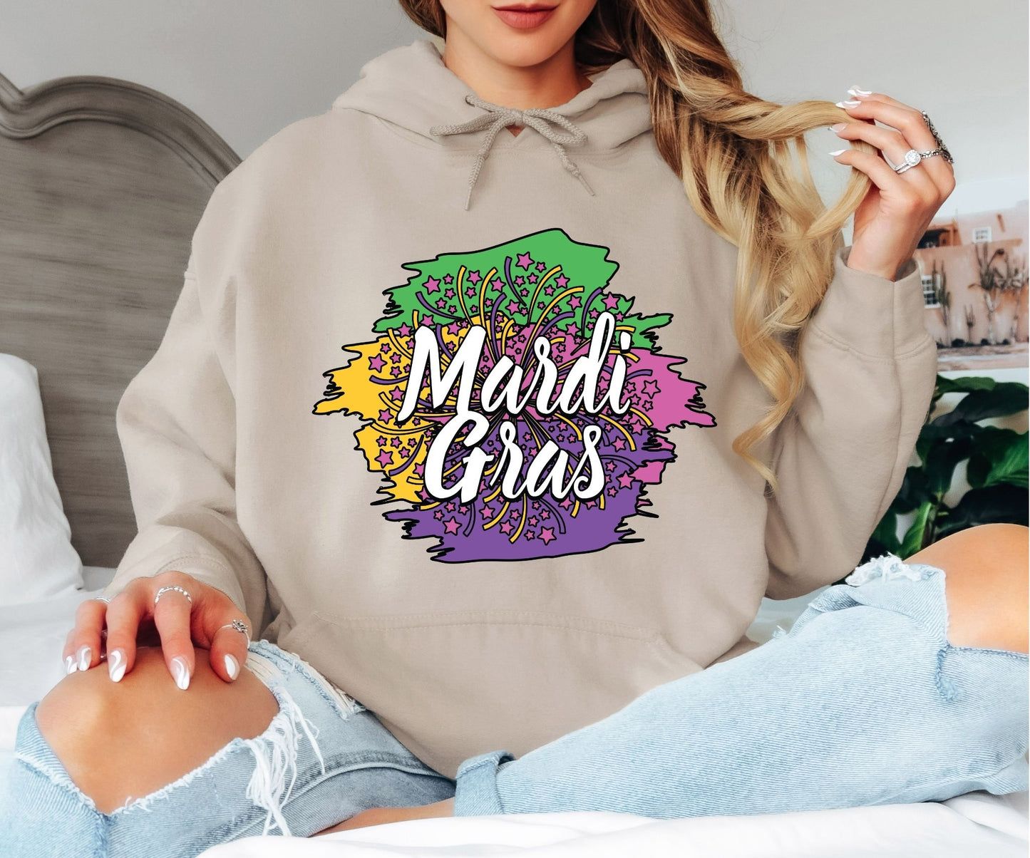 Mardi Gras Hoodie – Purple Green Gold Carnival Look