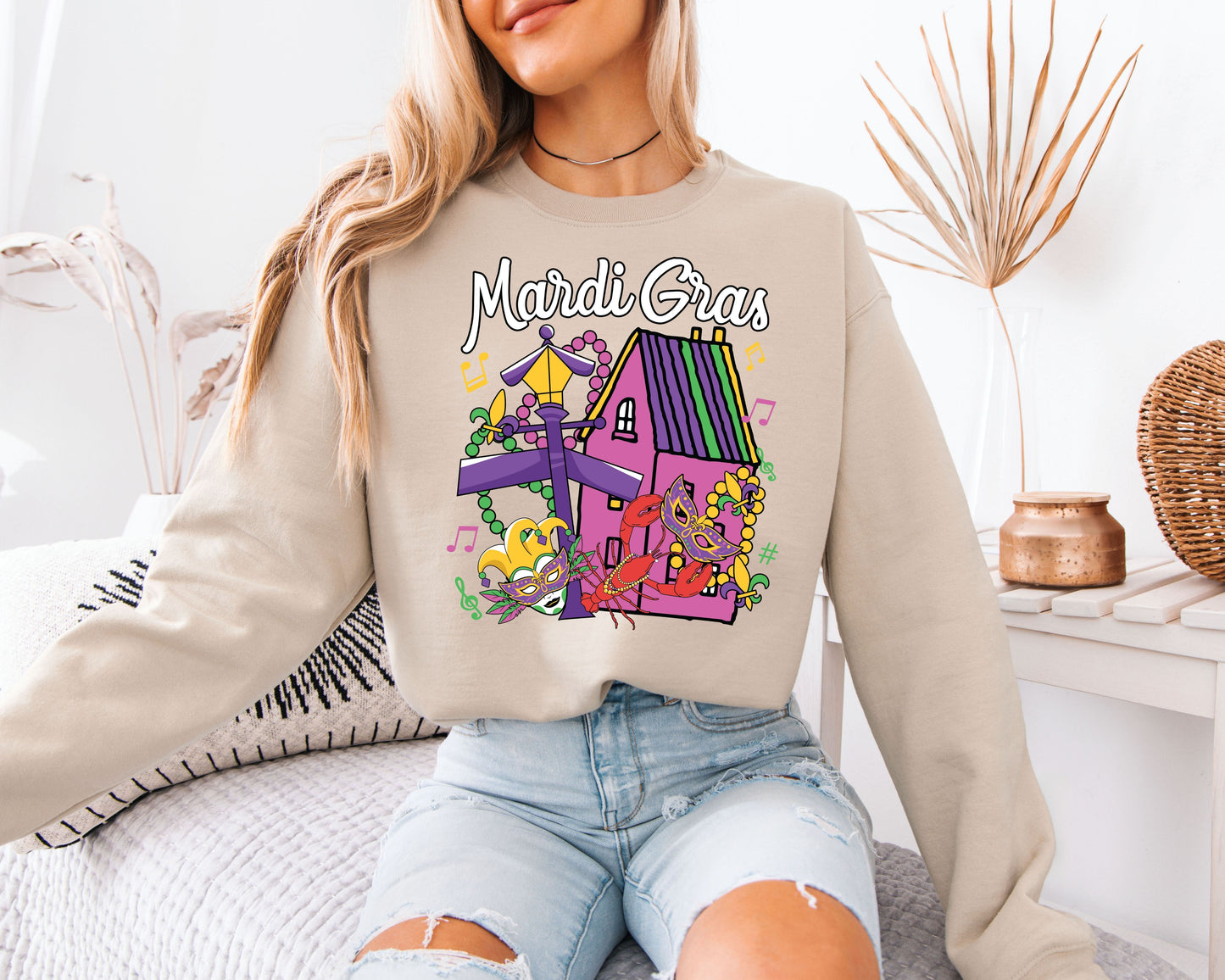 Cozy Mardi Gras Sweatshirt for Carnival Season
