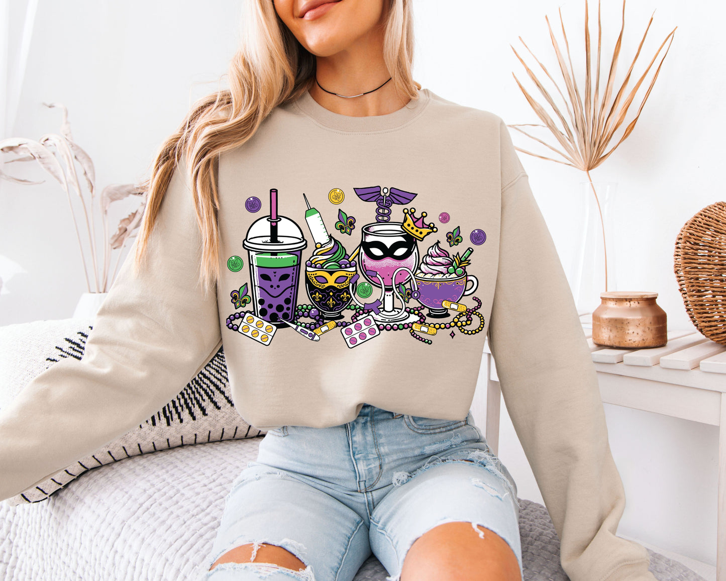 Festive Parade Look Mardi Gras Sweatshirt