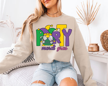 Mardi Gras Color Pop Crewneck Sweatshirt