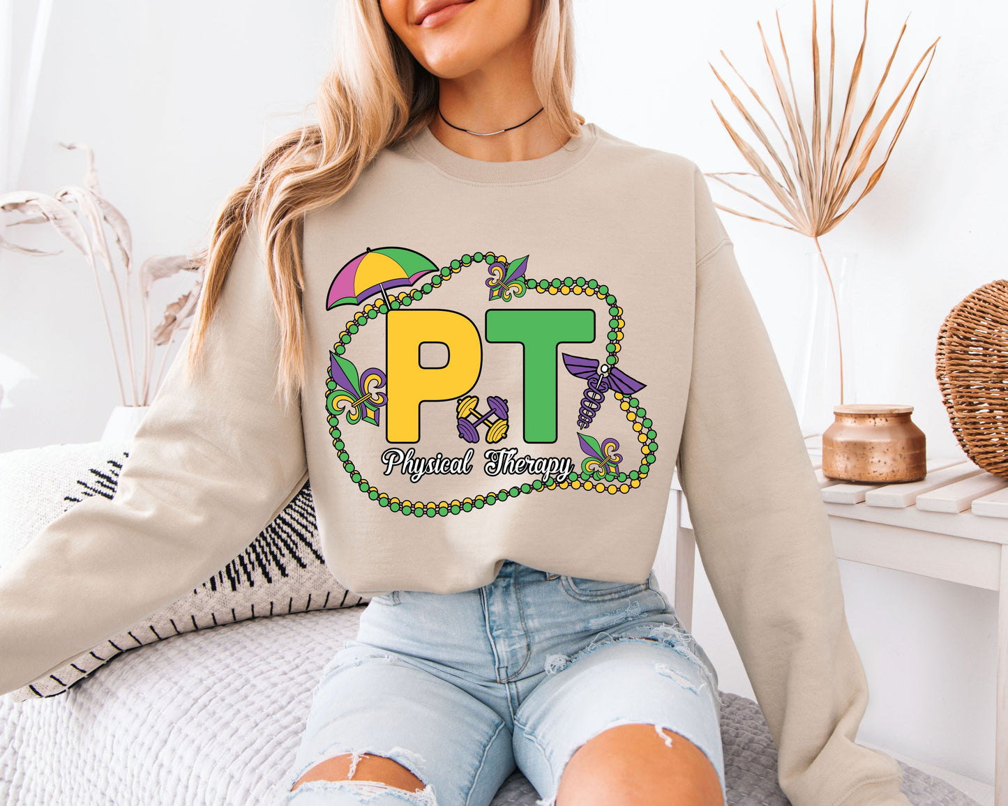 Mardi Gras All Night Cozy Crewneck