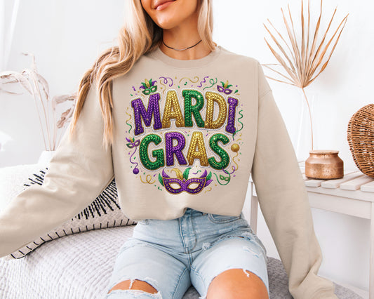 Mardi Gras Spirit Casual Crewneck