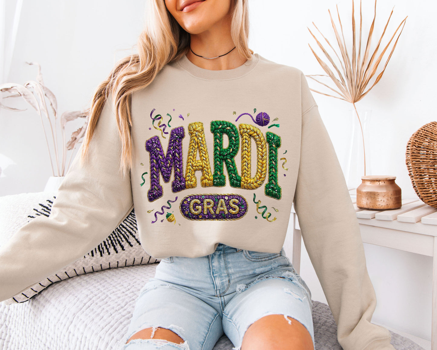 Carnival Culture Inspired Mardi Gras Crewneck