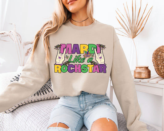 Let the Carnival Begin Mardi Gras Crewneck