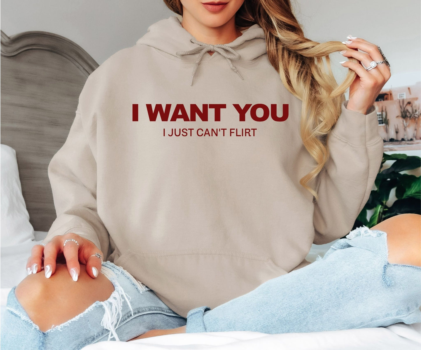 I Want You But I Just Can’t Flirt Hoodie – Funny Awkward Humor Graphic Hoodie