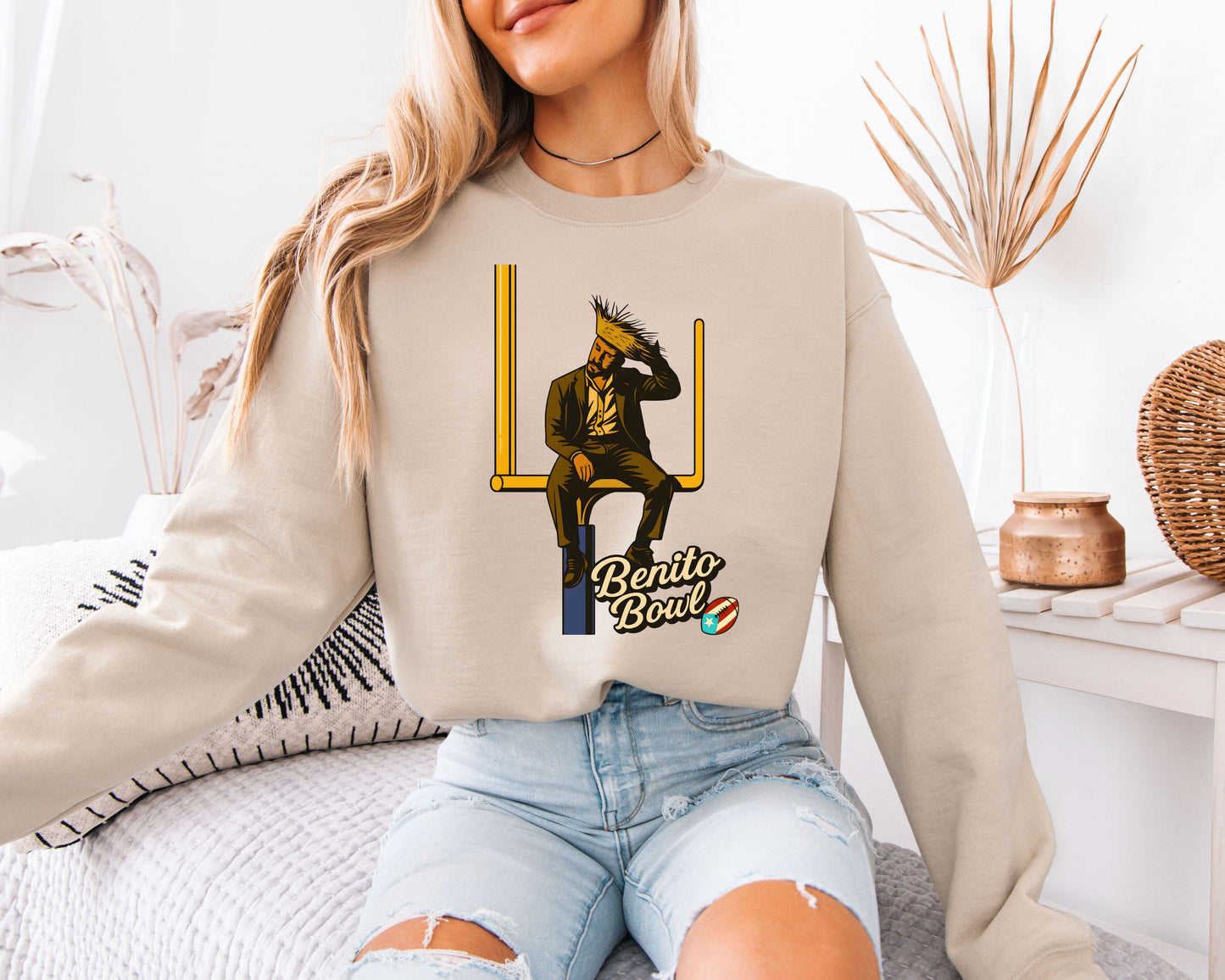 Benito Bowl Football Sweatshirt, Cozy Game Day Crewneck, Retro Sports Graphic Pullover