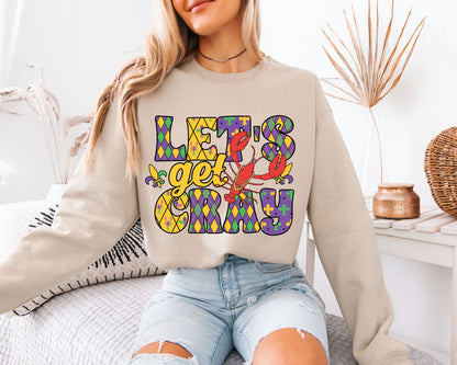 Party Ready Mardi Gras Crewneck Pullover