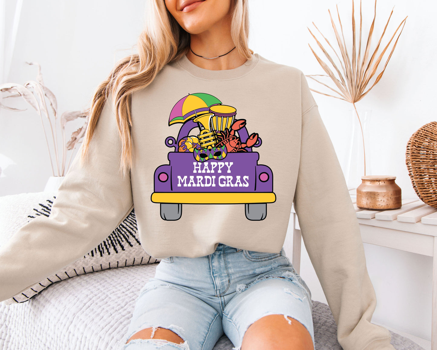 Festival Style Mardi Gras Crewneck