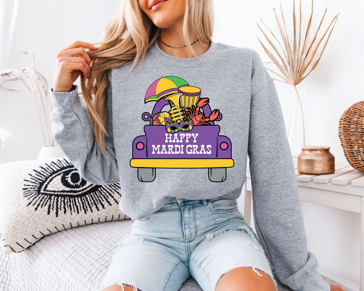 Festival Style Mardi Gras Crewneck