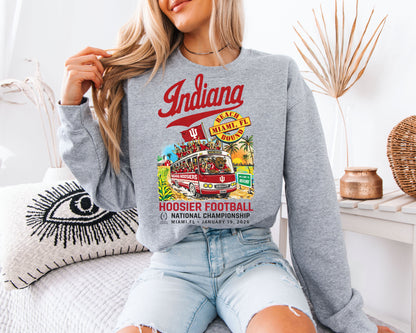 Indiana Hoosiers Football Graphic Sweatshirt – Retro College Game Day Unisex Pullover, Vintage Sports Aesthetic