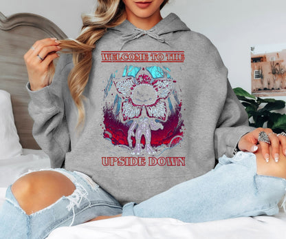 Welcome to the Upside Down Hoodie – Stranger Things Inspired Hoodie, Horror Sci-Fi Unisex Sweatshirt