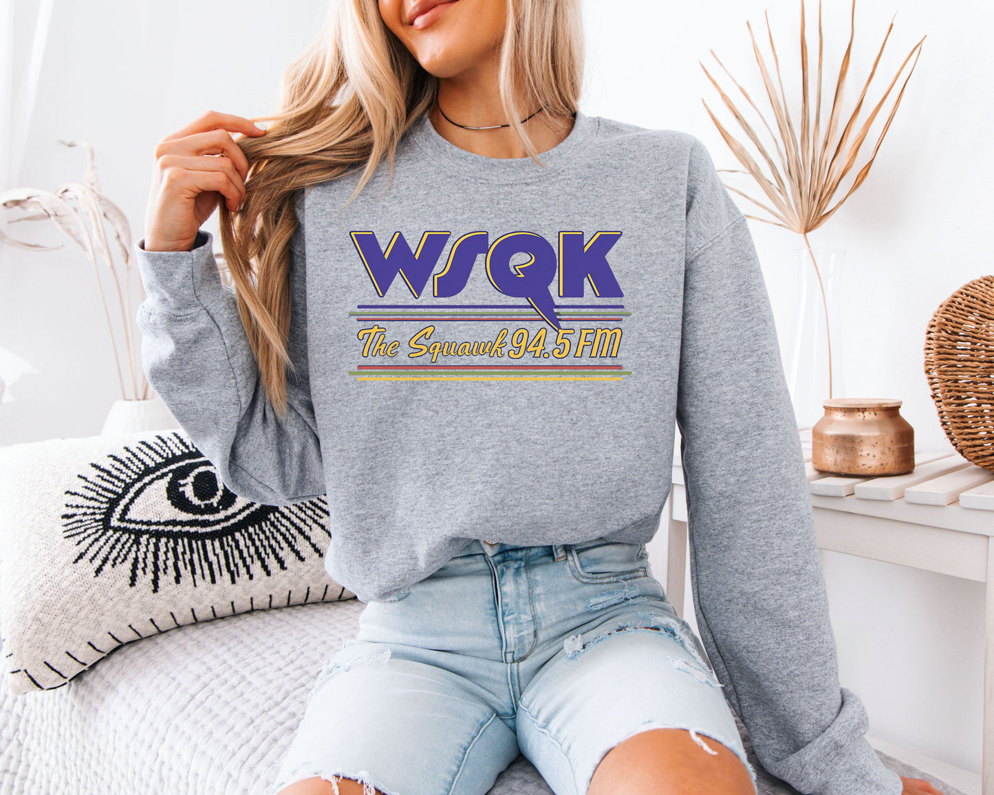 WSQK The Squawk 94.5 FM Sweatshirt, Stranger Things Inspired Radio Sweatshirt