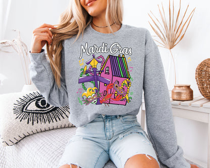 Cozy Mardi Gras Sweatshirt for Carnival Season