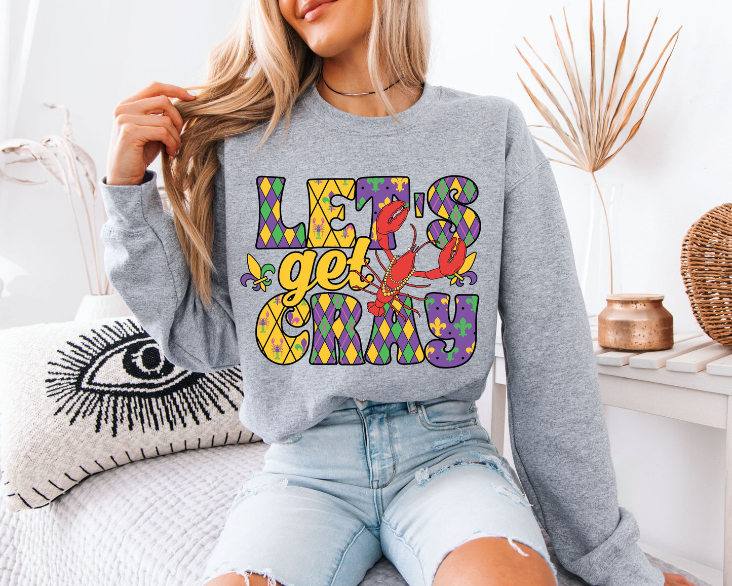 Party Ready Mardi Gras Crewneck Pullover