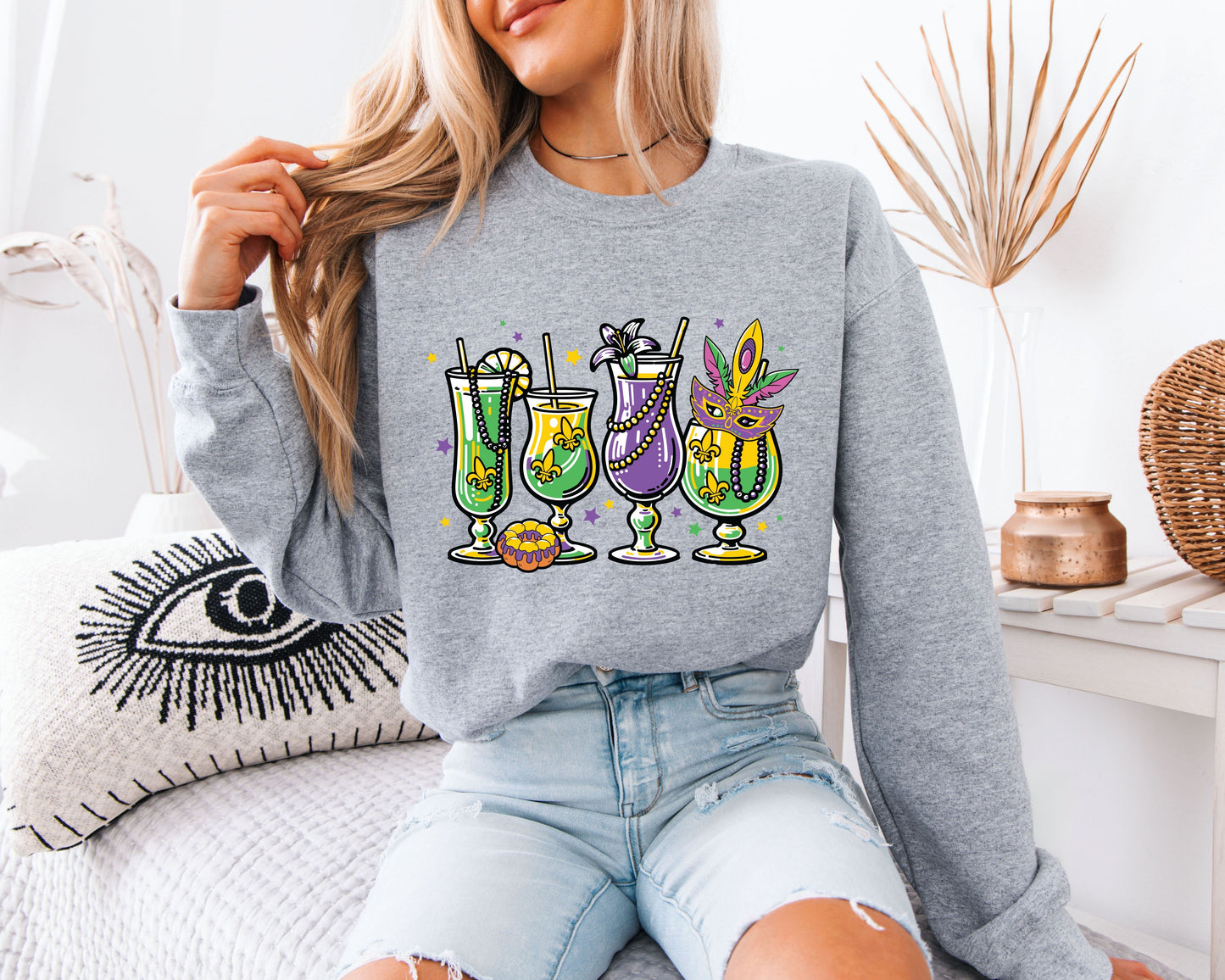 Mardi Gras Vibes Crewneck for Festival Days