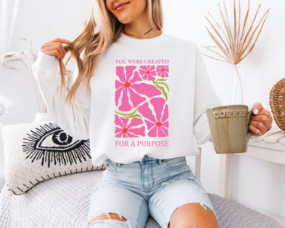 Spring Meadow Blooms Hoodie – Wild Garden Graphic Sweatshirt, Nature Lover Gift, Comfortable Everyday Floral Pullover