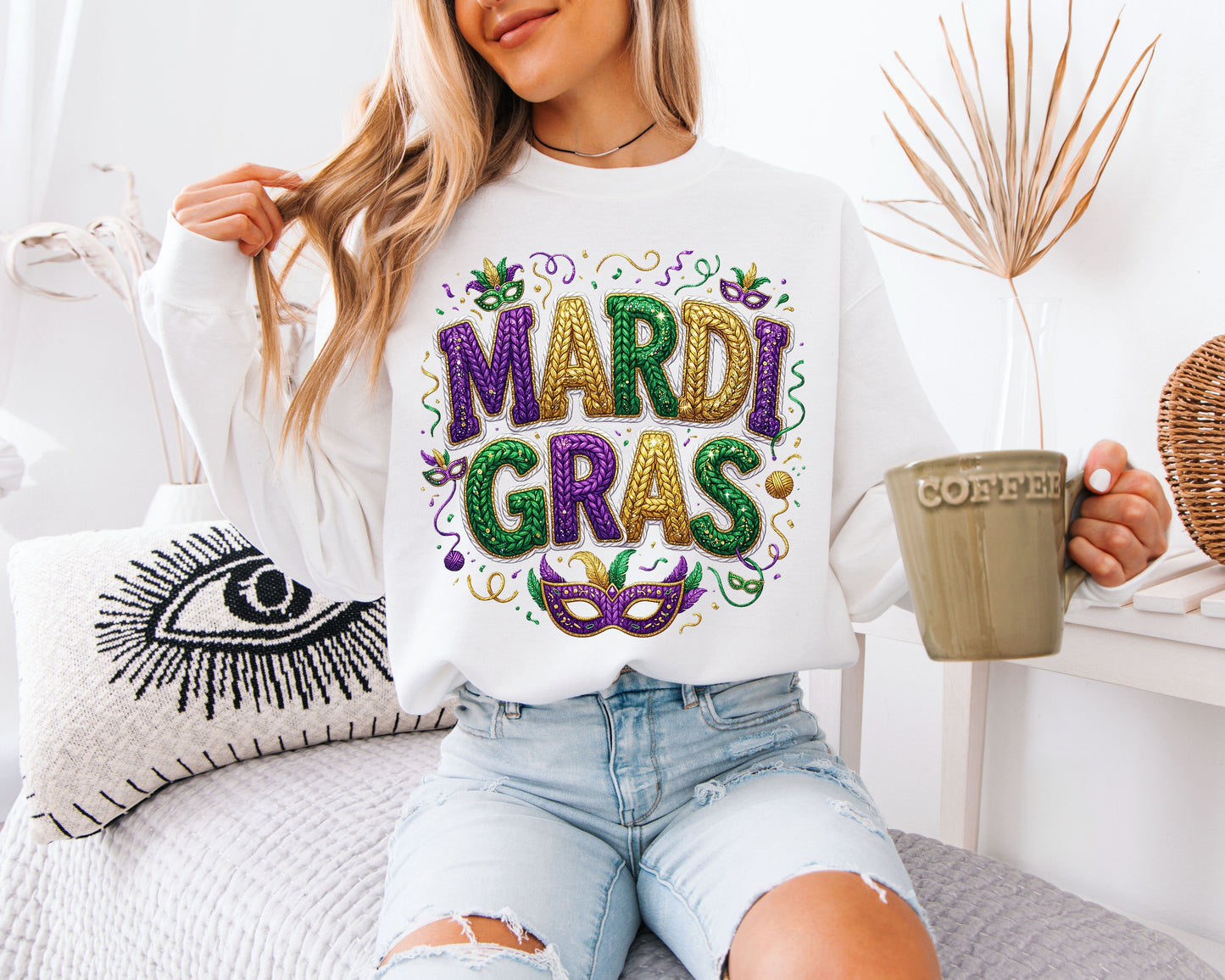 Mardi Gras Spirit Casual Crewneck