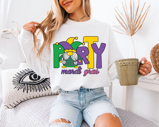 Mardi Gras Color Pop Crewneck Sweatshirt