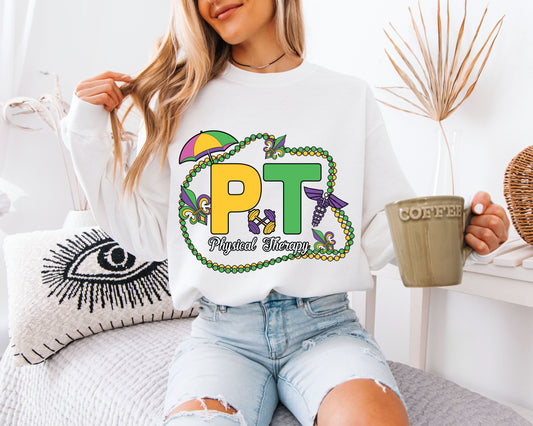 Mardi Gras All Night Cozy Crewneck