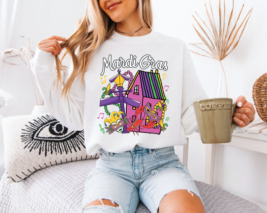 Cozy Mardi Gras Sweatshirt for Carnival Season