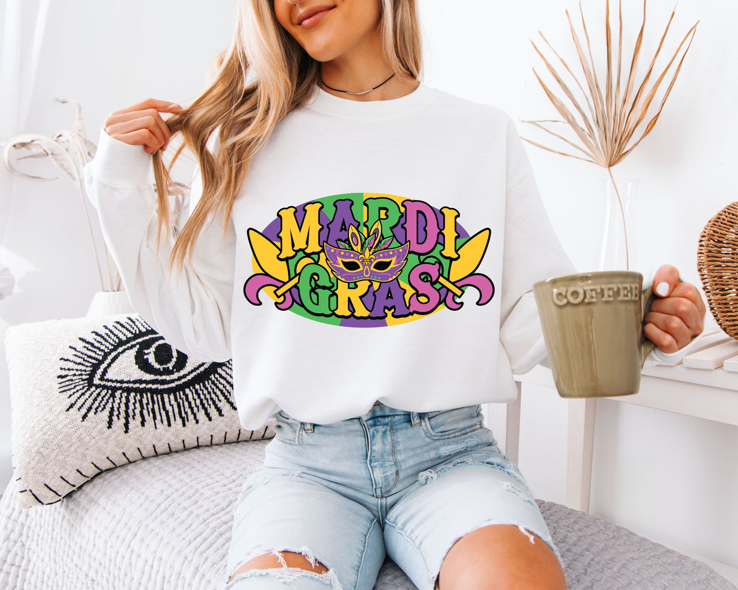 Bold Carnival Colors Mardi Gras Sweatshirt