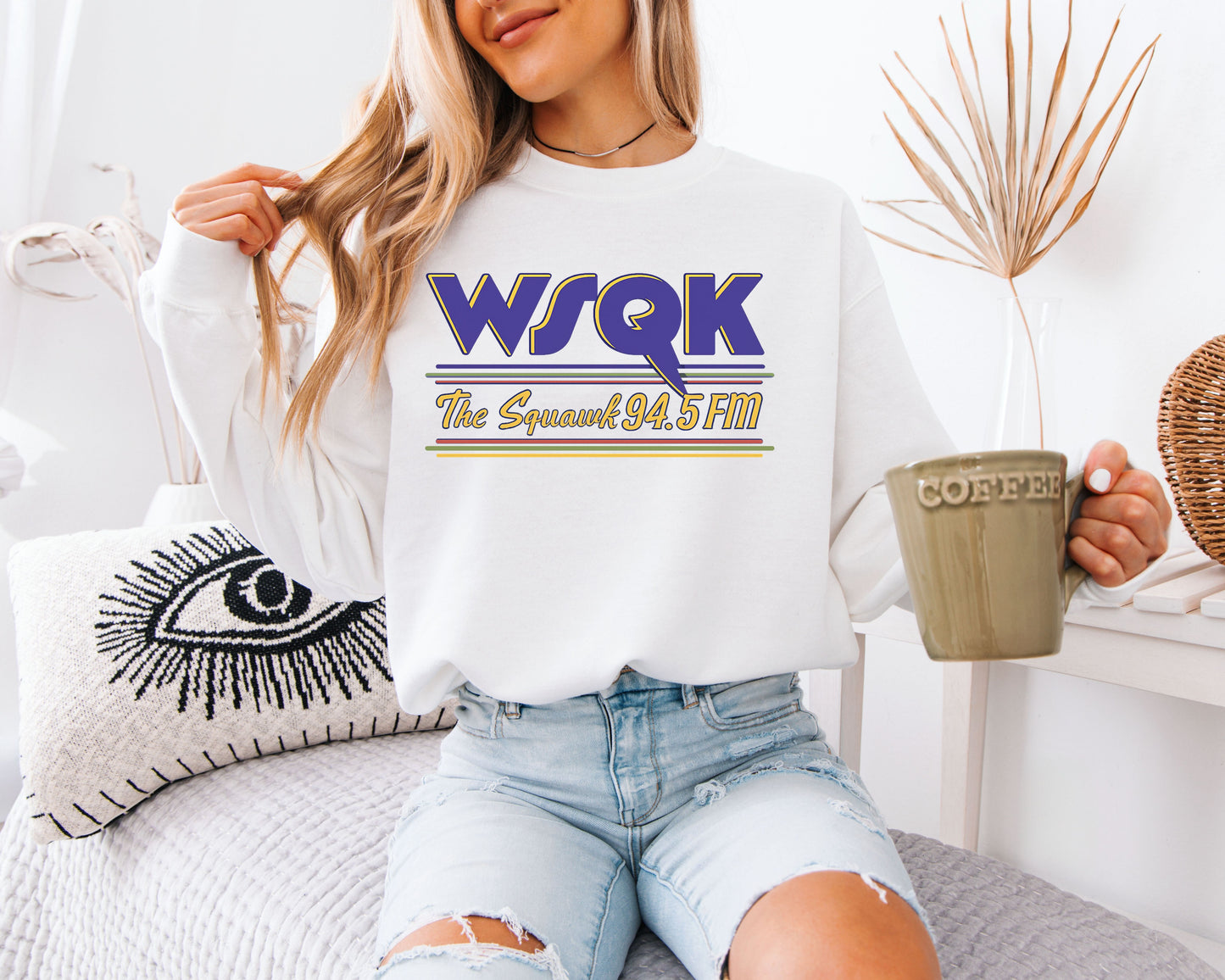 WSQK The Squawk 94.5 FM Sweatshirt, Stranger Things Inspired Radio Sweatshirt