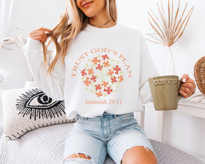 Trust God's Plan Sweatshirt, Vintage Christian Graphic Crewneck, Cozy Pullover