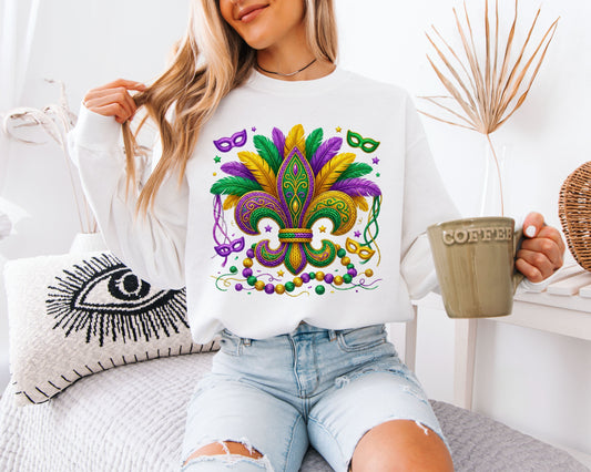 Festival Ready Carnival Mardi Gras Crewneck
