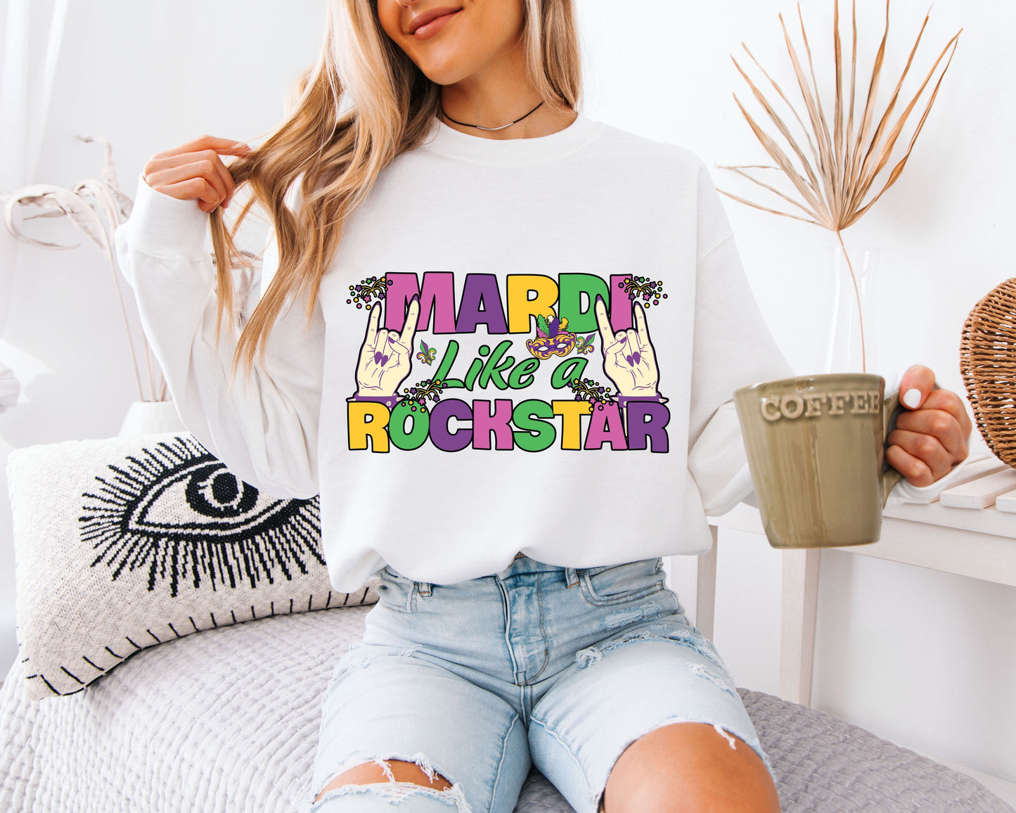 Let the Carnival Begin Mardi Gras Crewneck