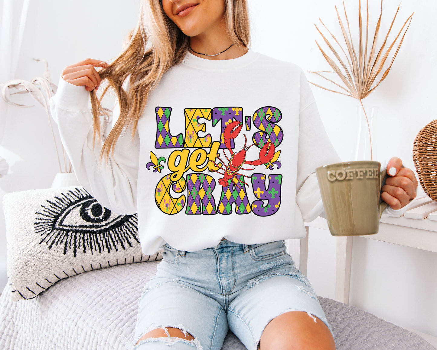 Party Ready Mardi Gras Crewneck Pullover