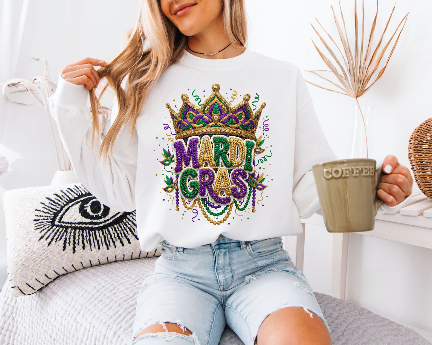 Mardi Gras Street Vibes Cozy Crewneck