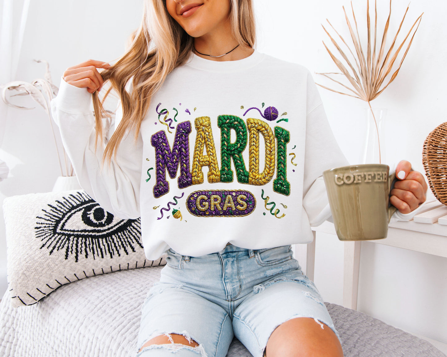 Carnival Culture Inspired Mardi Gras Crewneck