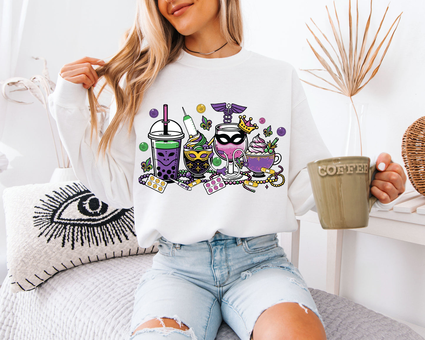 Festive Parade Look Mardi Gras Sweatshirt