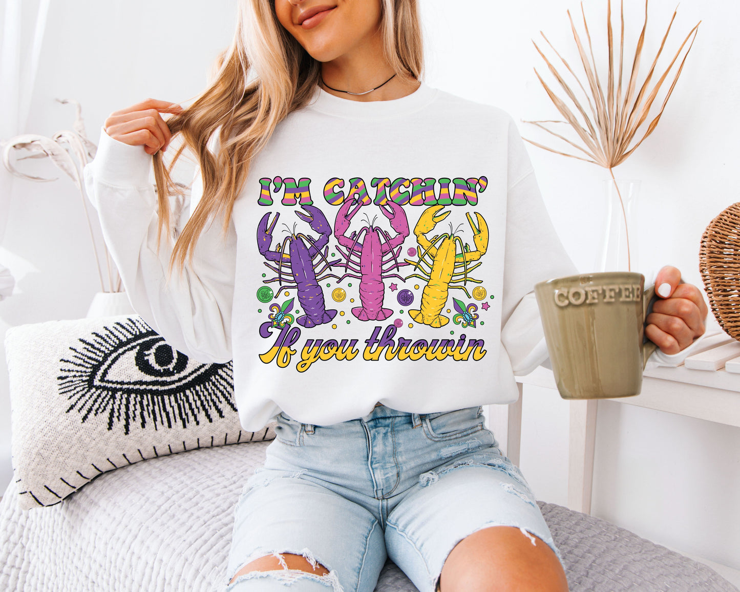 Mardi Gras Mood Activated Crewneck