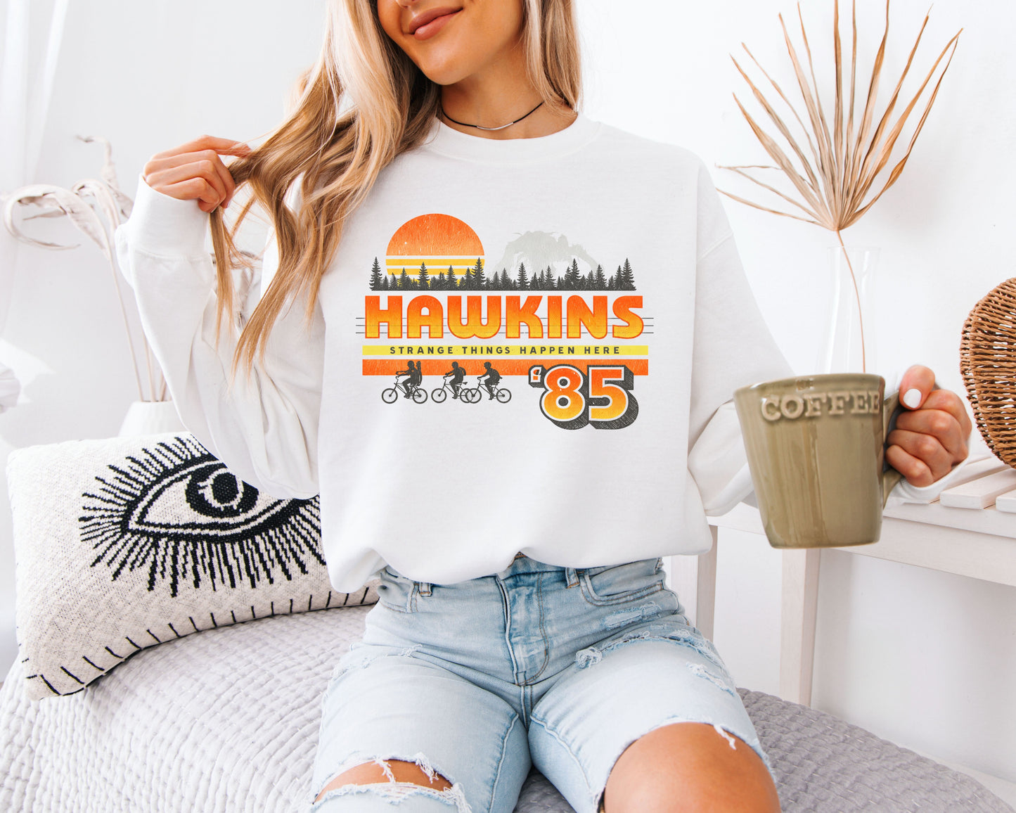Hawkins 85 Sweatshirt, Stranger Things Inspired Retro Graphic Shirt, 80s TV Show Unisex Crewneck