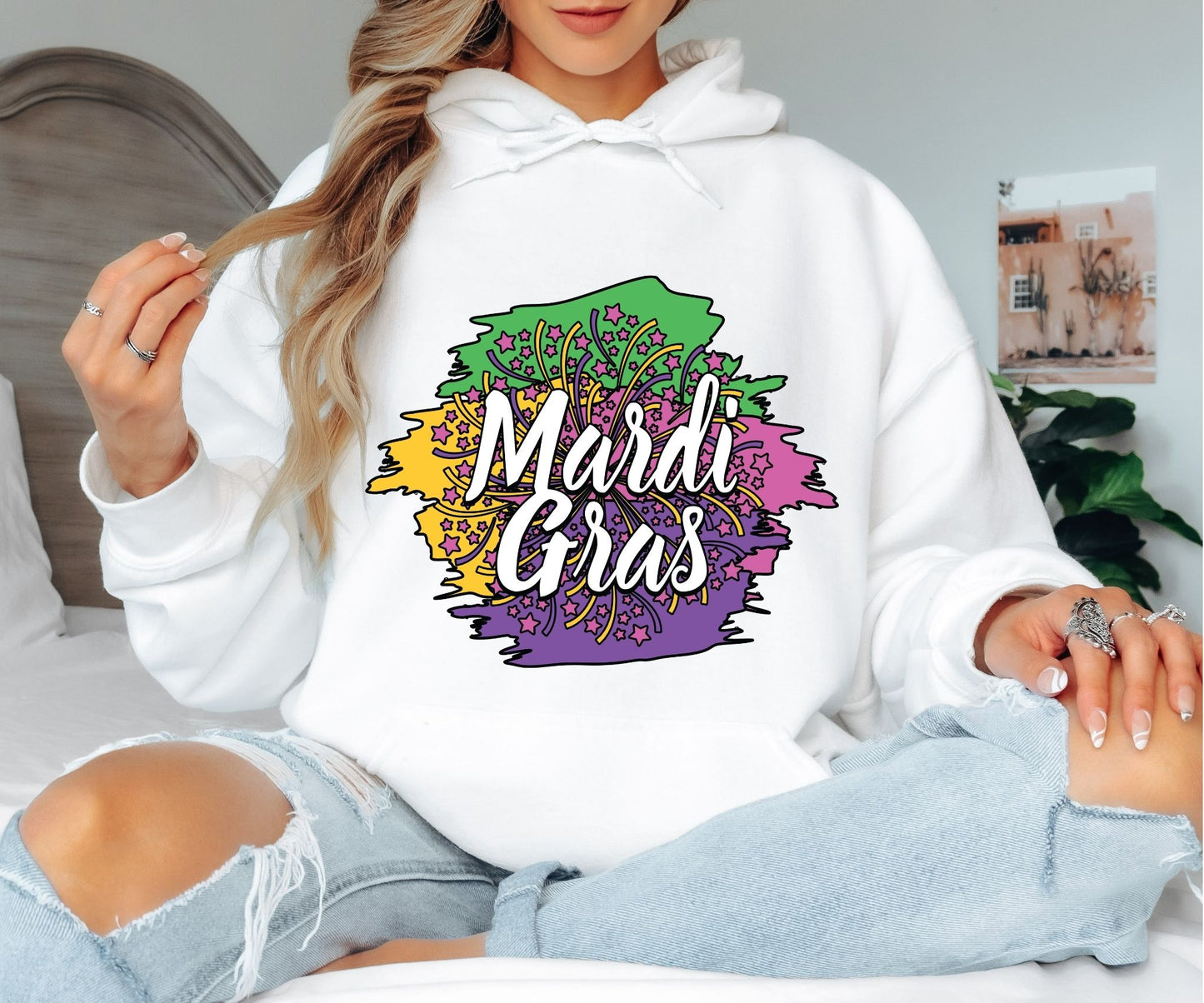 Mardi Gras Hoodie – Purple Green Gold Carnival Look