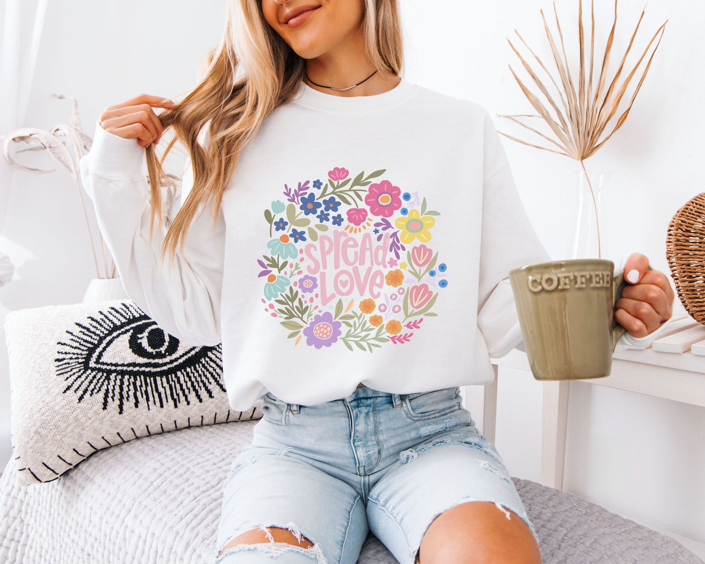 Colorful Petal Collage Tee – Retro Flower Art T-Shirt, Bright Botanical Print Top, Everyday Casual Spring Shirt