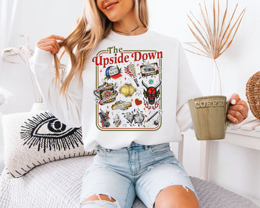 The Upside Down Graphic Sweatshirt – Retro Sci-Fi Fan Pullover